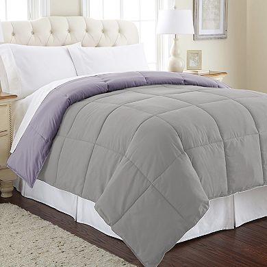Modern Threads Solid Down-Alternative Reversible Comforter