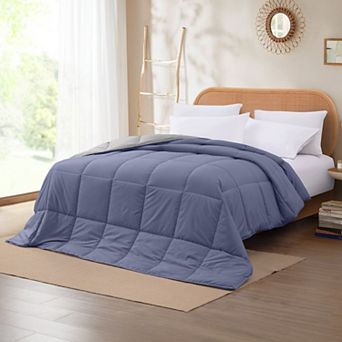 Modern Threads Solid Down-Alternative Reversible Comforter