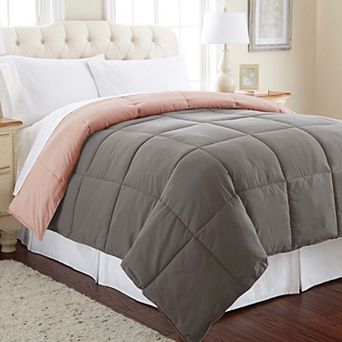 Modern Threads Solid Down-Alternative Reversible Comforter
