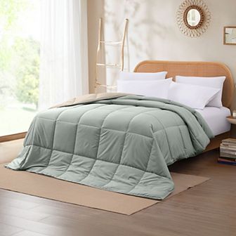 Modern Threads Solid Down-Alternative Reversible Comforter