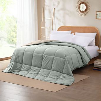 Modern Threads Solid Down-Alternative Reversible Comforter