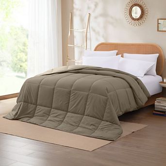 Modern Threads Solid Down-Alternative Reversible Comforter