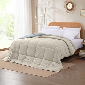 Modern Threads Solid Down-Alternative Reversible Comforter