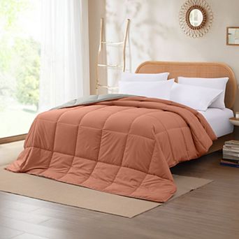 Modern Threads Solid Down-Alternative Reversible Comforter