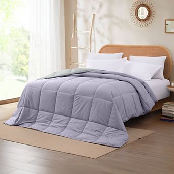Modern Threads Solid Down-Alternative Reversible Comforter