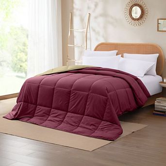 Modern Threads Solid Down-Alternative Reversible Comforter