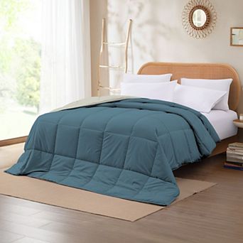 Modern Threads Solid Down-Alternative Reversible Comforter