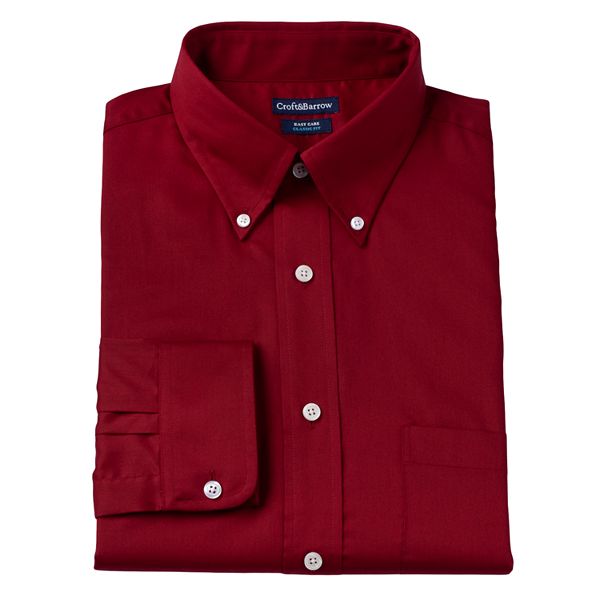 Men's Croft & Barrow® Classic Fit Solid Easy-Care Button-Down Collar ...