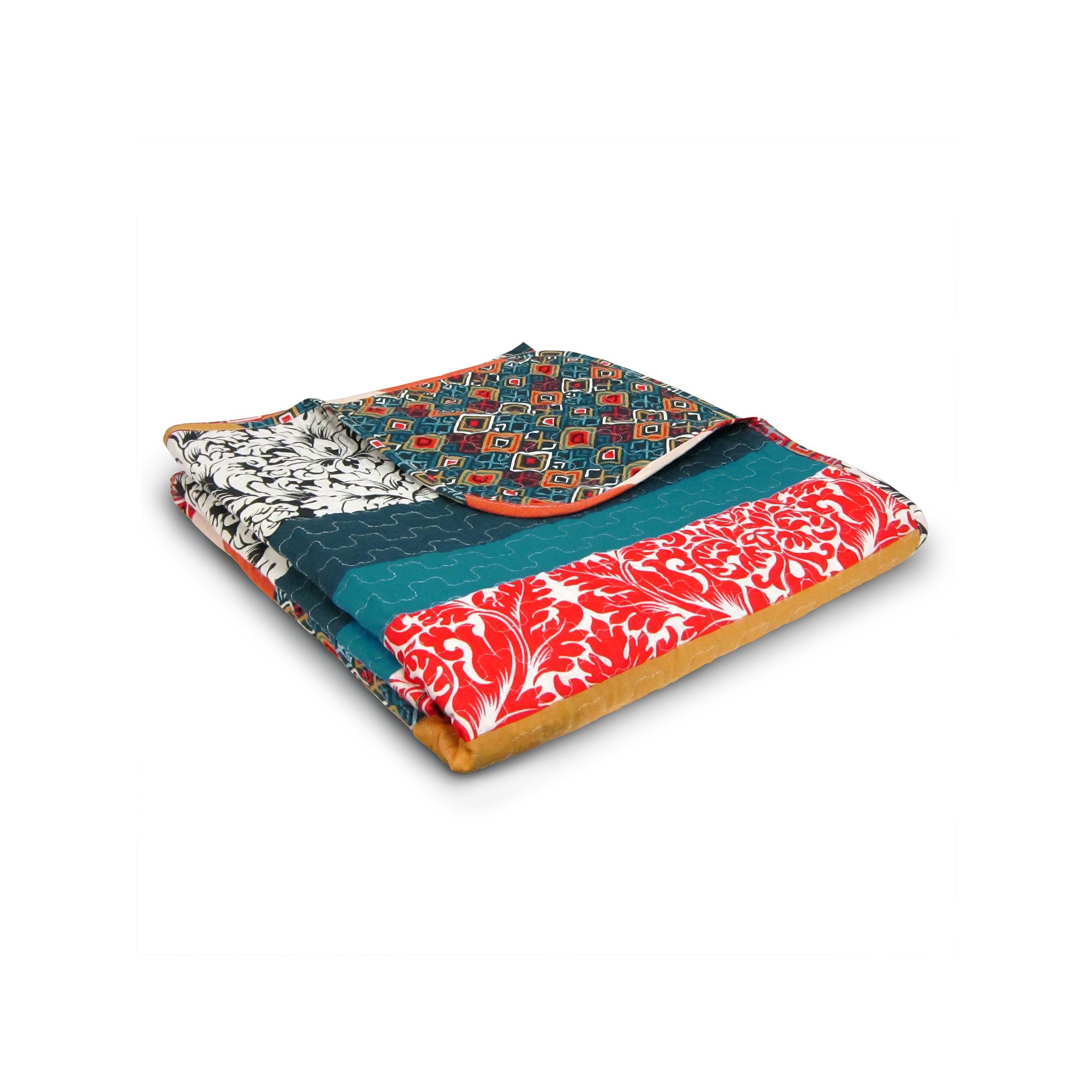 Lush Decor Quilted Reversible Throw, Orange