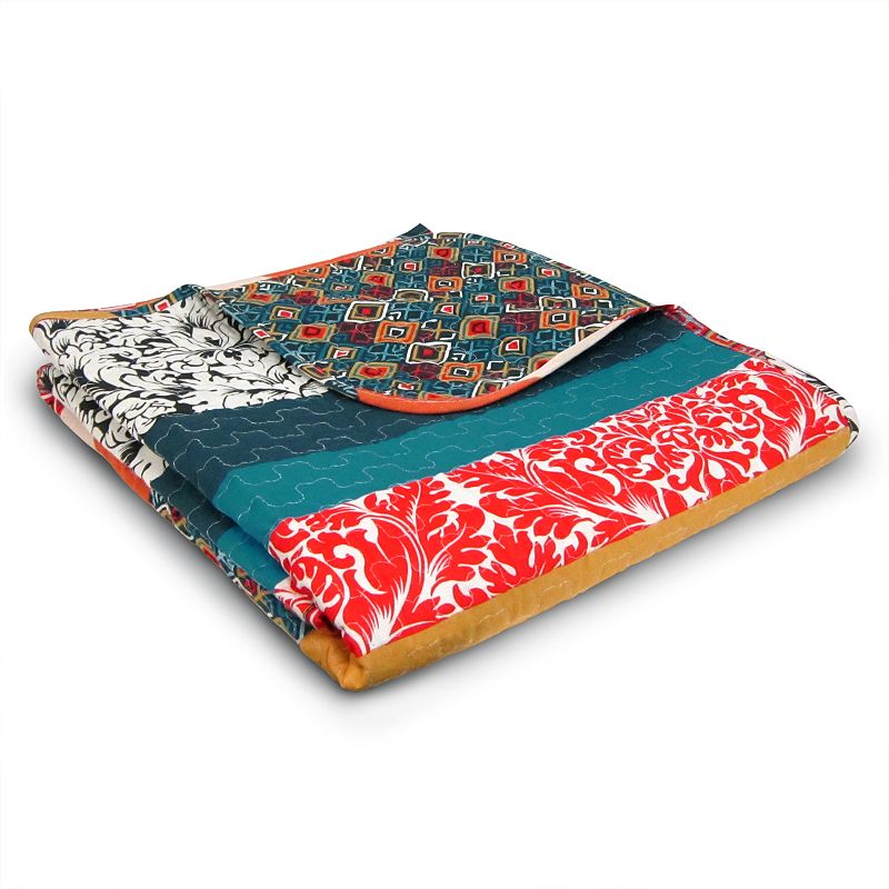 Lush Decor Quilted Reversible Throw, Orange