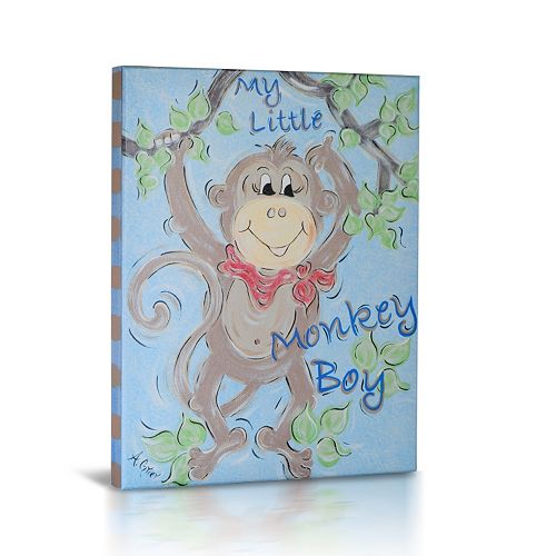 Green Frog Baby My Little Monkey Canvas Wall Art