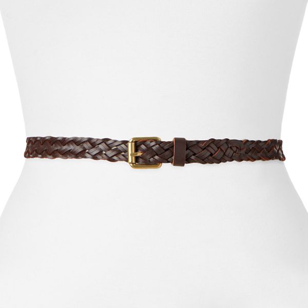 Sonoma Goods For Life® Leather Braided Women's Skinny Belt