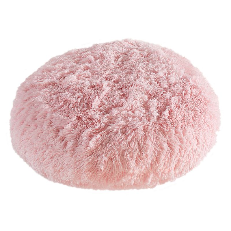 M. Kennedy Home Polar Faux Fur Floor Cushion, Light Pink, Pouf