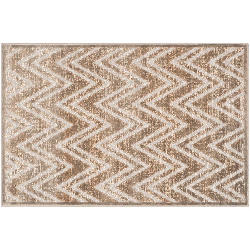 Safavieh Paradise Modern Chevron Rug, Beig/Green, 4X5.5 Ft