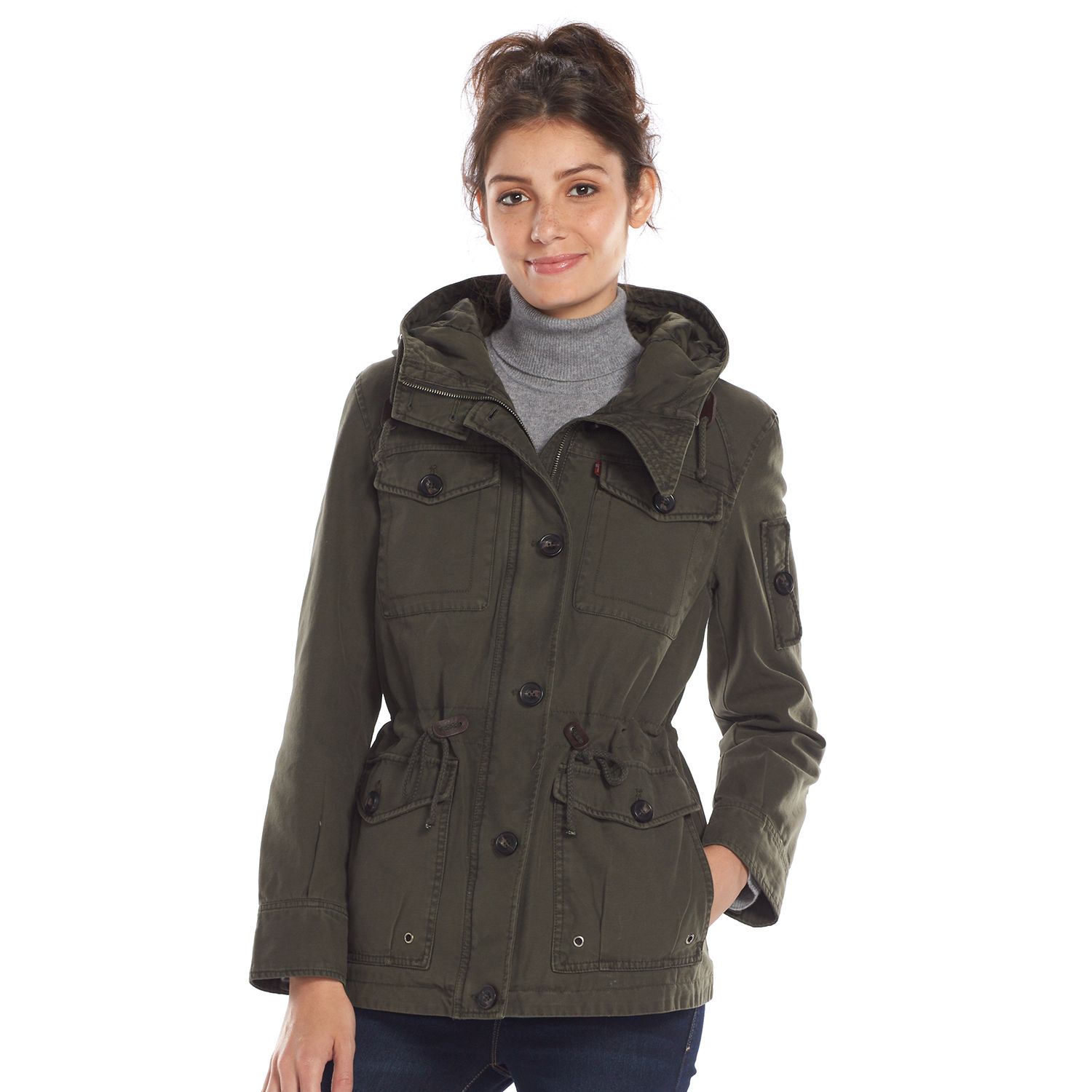 levi's hooded anorak military jacket