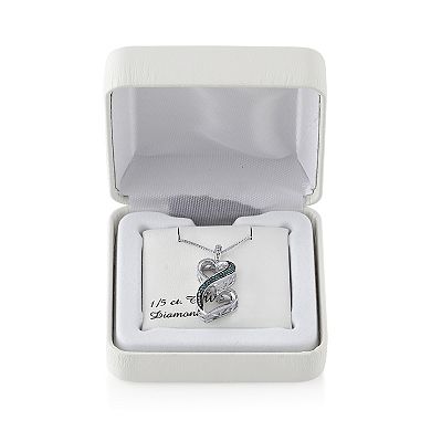 Love Is Forever 1/5 Carat T.W. Blue & White Diamond Sterling Silver Heart Pendant Necklace