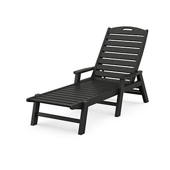 POLYWOOD® Nautical Outdoor Folding Chaise Lounge Chair