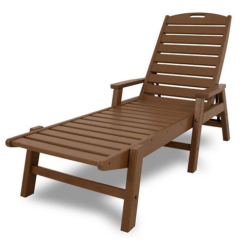 Polywood Nautical Outdoor Folding Chaise Lounge Chair