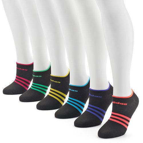 adidas climalite Superlite 6-pk. Striped Low-Cut Socks - Women