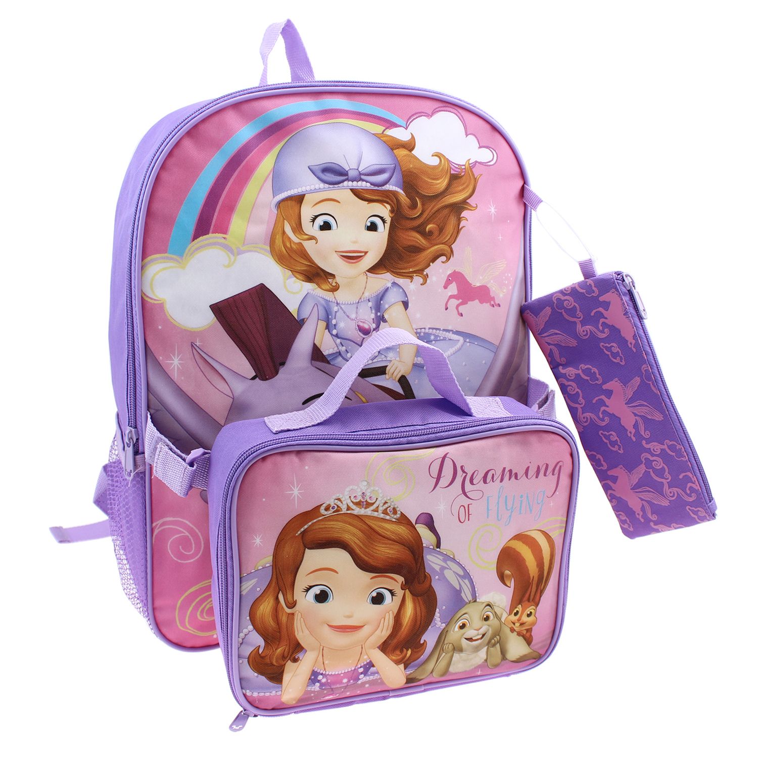 sofia the first backpack and lunchbox