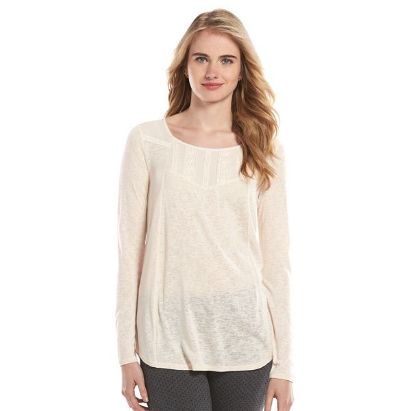 LC Lauren Conrad Chiffon-Yoke Tunic - Women's