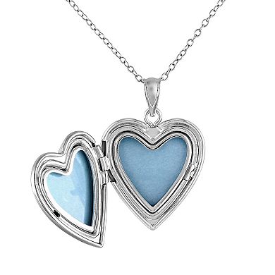 Stella Grace Sterling Silver Filigree Heart Locket Necklace