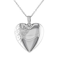 Locket Necklaces: Monogram Trio Locket Necklace, Silver, Heart, Gray -  Yahoo Shopping