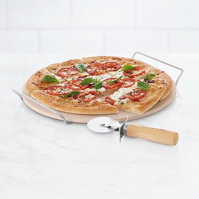 Food Network 3-pc. Pizza Stone & Pizza Cutter Set