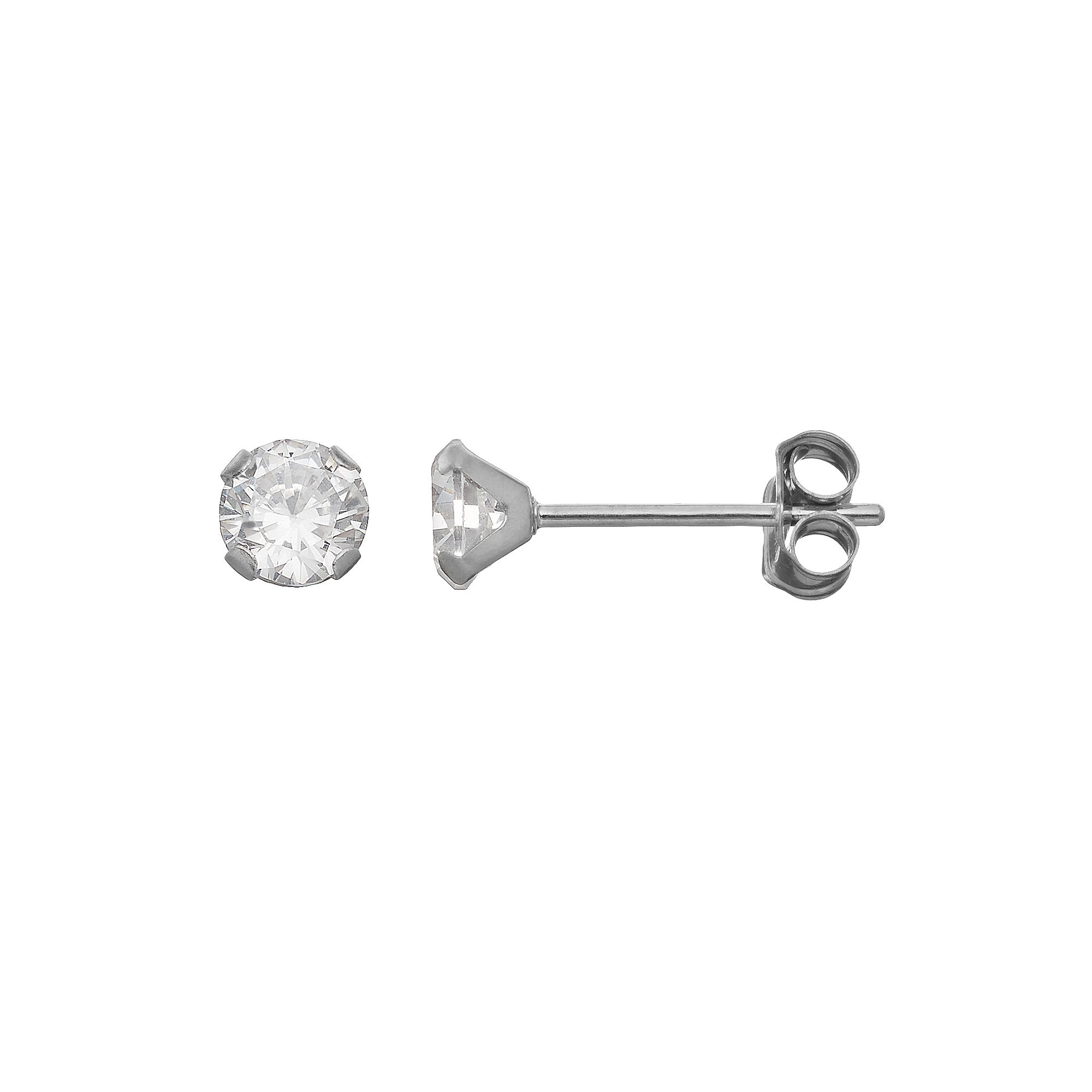 Taylor Grace Cubic Zirconia 10k White Gold Stud Earrings, Womens, 10k Whgo