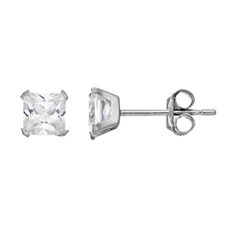 Taylor Grace Cubic Zirconia 10k White Gold Stud Earrings