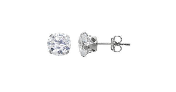 Taylor Grace Cubic Zirconia 10k White Gold Stud Earrings