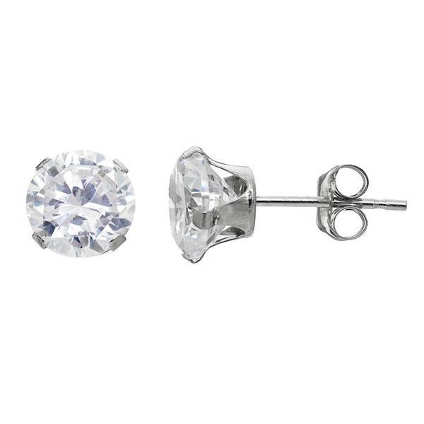 Taylor Grace Cubic Zirconia 10k White Gold Stud Earrings