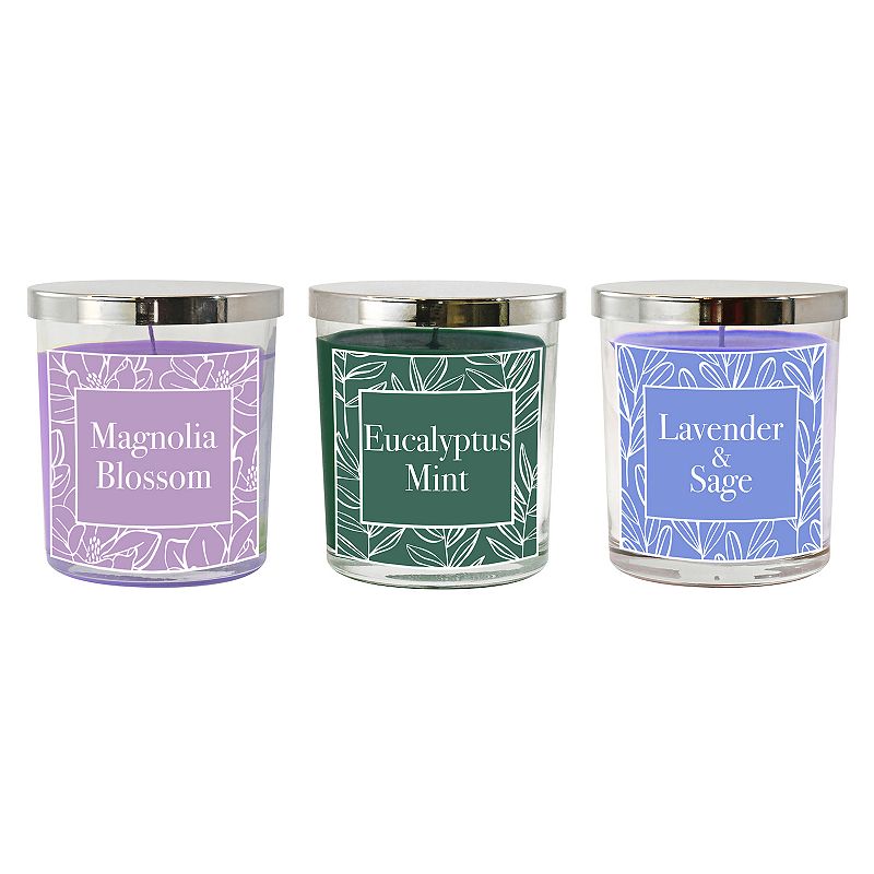 Botanical Collection Scented Candles (Set of 3), Multicolor