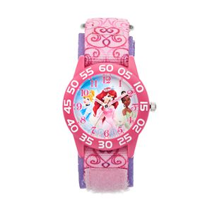 Disney Princess Kids' Ariel, Cinderella & Tiana Time Teacher Watch