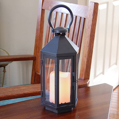 LumaBase Lantern & LED Flameless Candle 2-piece Set