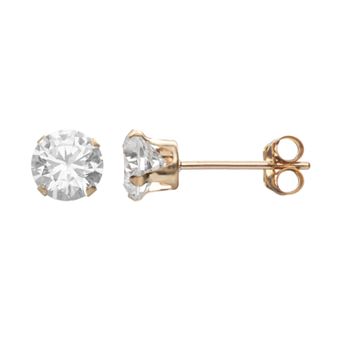 Taylor Grace Cubic Zirconia 10k Gold Stud Earrings