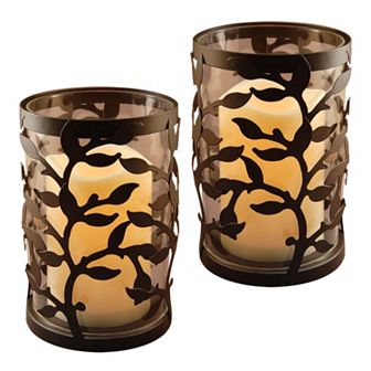 LumaBase 2 pc Vine Lantern & LED Candle Set
