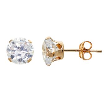 Taylor Grace Cubic Zirconia 10k Gold Stud Earrings