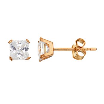 Taylor Grace Cubic Zirconia 10k Gold Stud Earrings