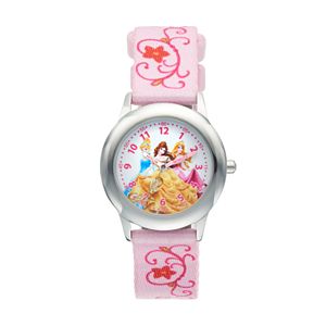 Disney Princess Kids' Cinderella, Belle & Aurora Time Teacher Watch