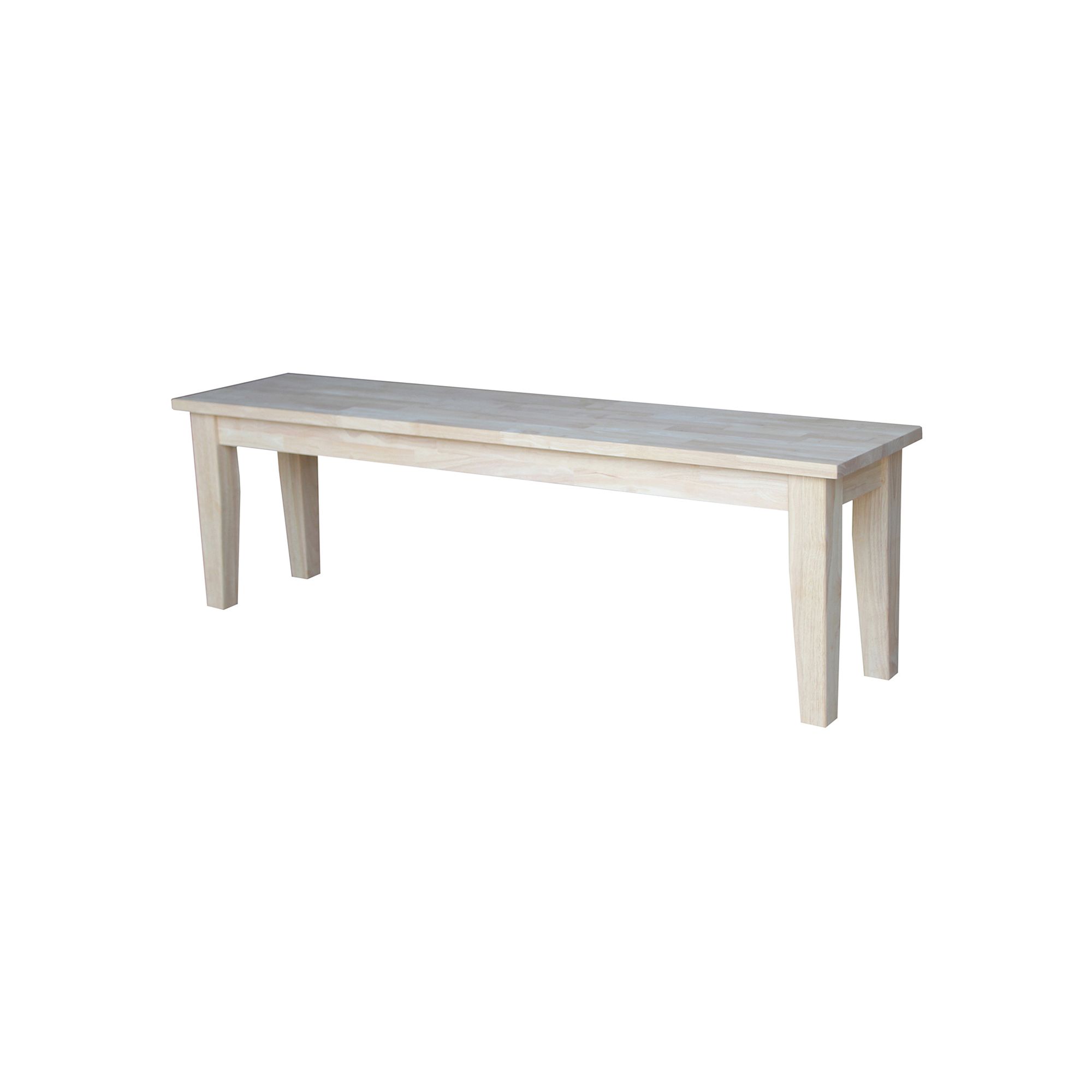 Shaker Unfinished Wood Bench, White