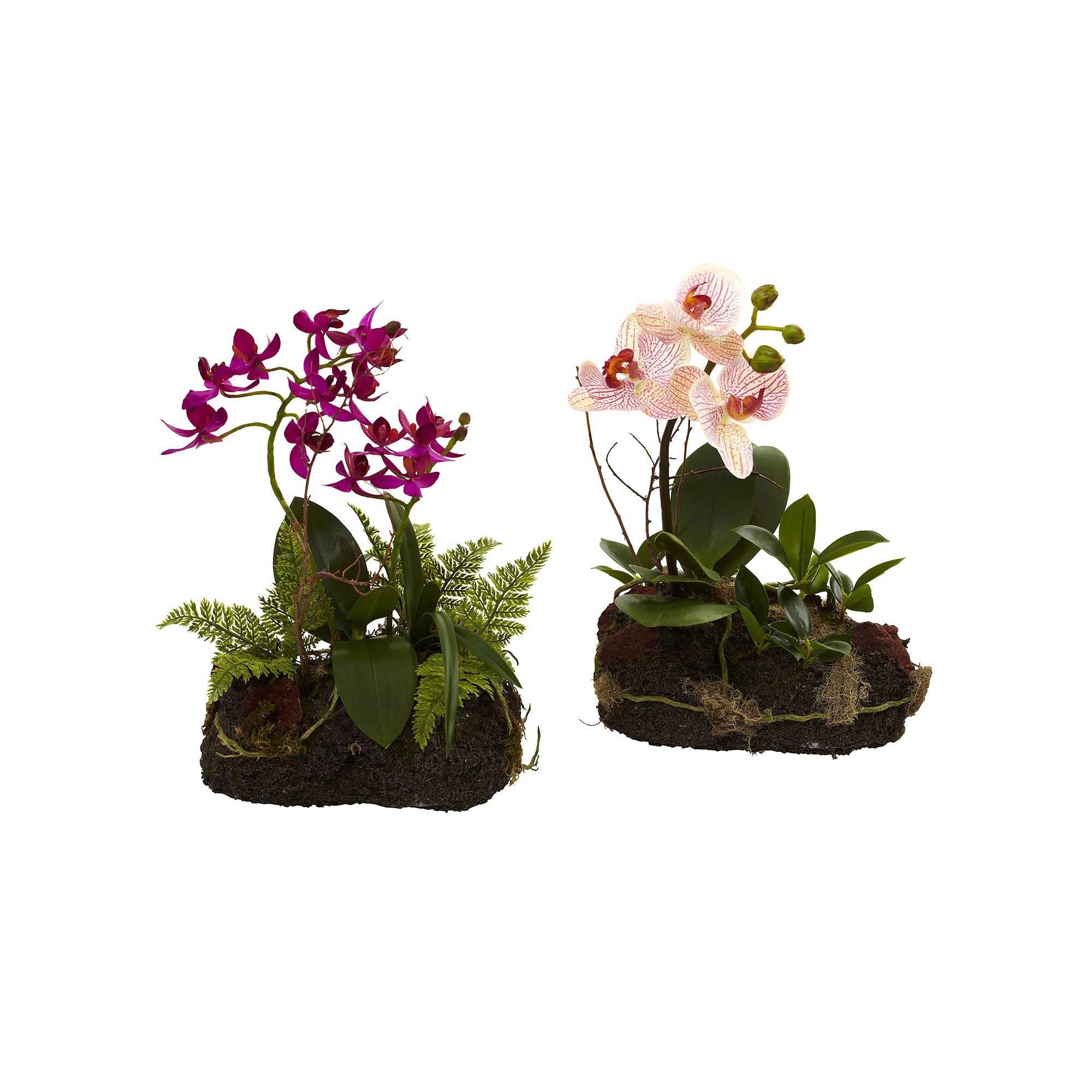 nearly natural 2-piece Orchid Island Flower Set, White