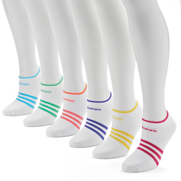 adidas 6 pk. Striped climalite No Show Socks Women