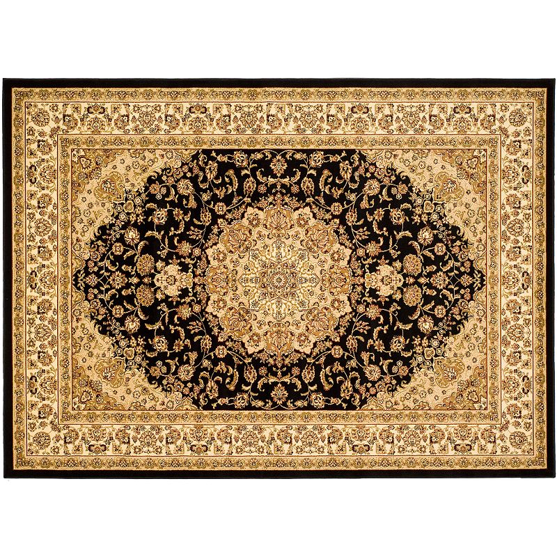 Safavieh Lyndhurst Framed Floral Medallion Rug, Black, 8X11 Ft