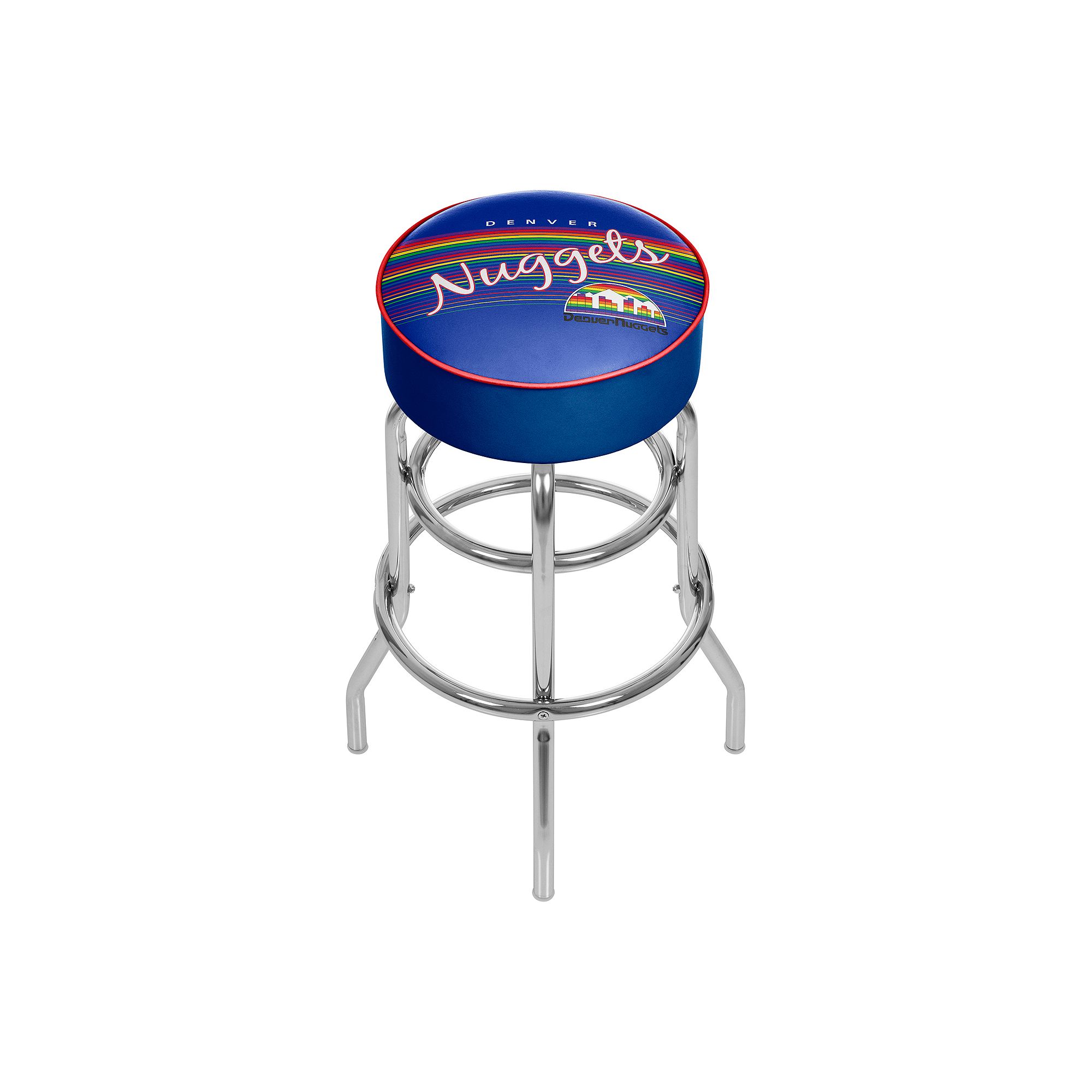 Denver Nuggets Hardwood Classics Padded Swivel Bar Stool, Nug Team