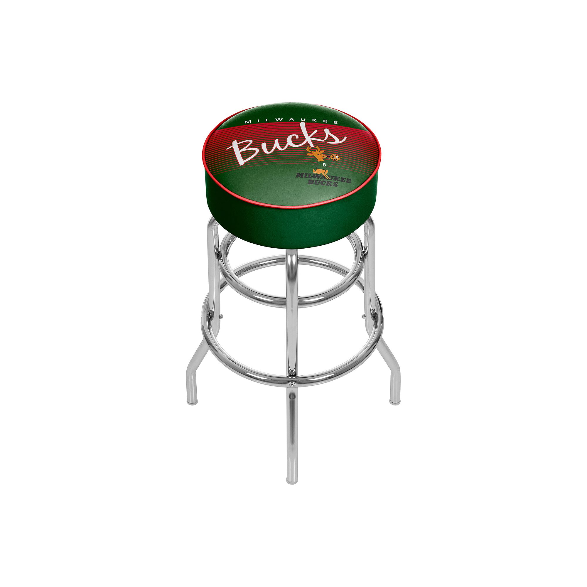 Milwaukee Bucks Hardwood Classics Padded Swivel Bar Stool, Team