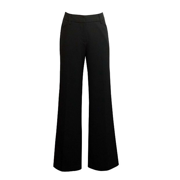 Liz Baker Womens Black Pleated Slash Pockets Straight Leg Dress Pants Size  12T