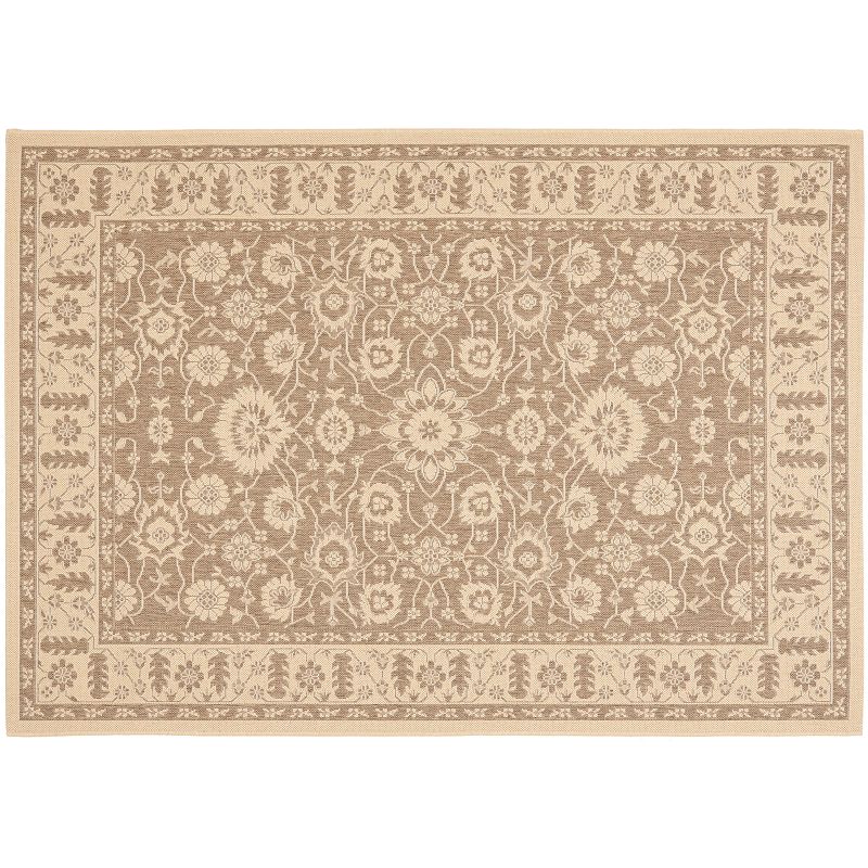 Safavieh Courtyard Oversized Floral Indoor Outdoor Rug, Brown, 8X11 Ft