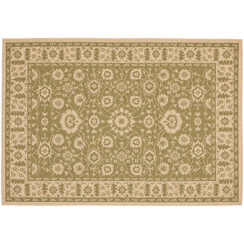 Safavieh Courtyard Oversized Floral Indoor Outdoor Rug, Green, 6.5X9.5 Ft