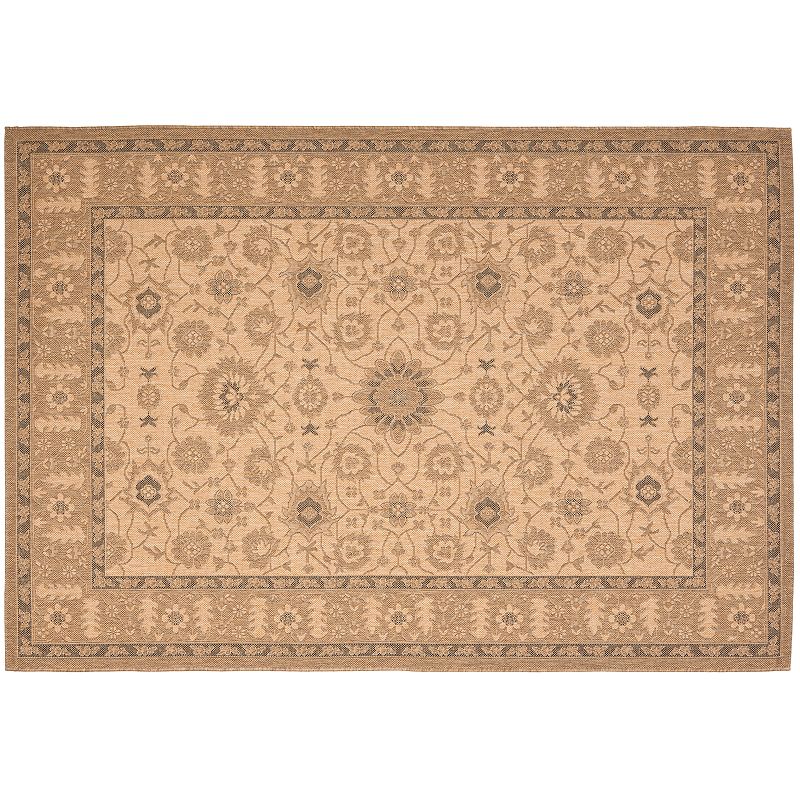 Safavieh Courtyard Oversized Floral Indoor Outdoor Rug, Beig/Green, 8X11 Ft